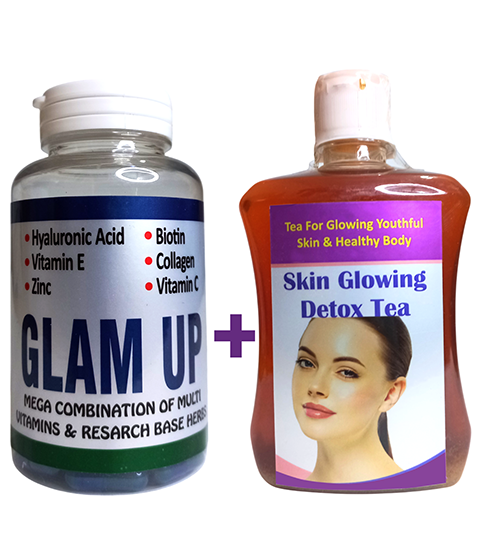 Skin Glowing Detox Tea & Glamup Capsule, Acne Remover